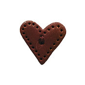 Button - Copper Red Lacy Heart THUMBNAIL