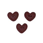 Button - Rusty Lacy Heart, Small, Set of 3 THUMBNAIL