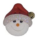 Button - Snowman with Santa Hat MAIN
