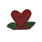 Button - Heart & Holly, Small THUMBNAIL