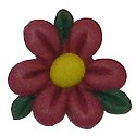Button - Red Flower/ Leaves, Medium MAIN