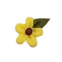 Button - Small Yellow Flower Head w/ Leaf MAIN