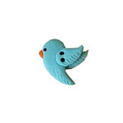 Button - Left Facing Flying Blue Bird THUMBNAIL