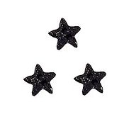 Button - Black Cosmic Star, Small - Set of 3 MAIN