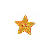 Button - Orange Cosmic Star, Medium THUMBNAIL