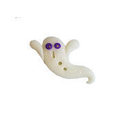 Button - Purple Eyed Ghost, Left Facing THUMBNAIL