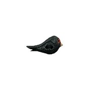 Button - Perched Black Right-Facing Bird, Small MAIN