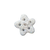 Button - White Disco Snowflake, Medium THUMBNAIL