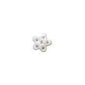 Button - White Disco Snowflake, Small THUMBNAIL