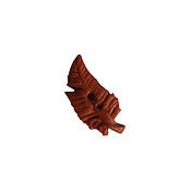 Button - Right Facing Rusty Feather, Small MAIN