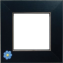 Button Frame - Blue Flowerhead 4x4 Black MAIN