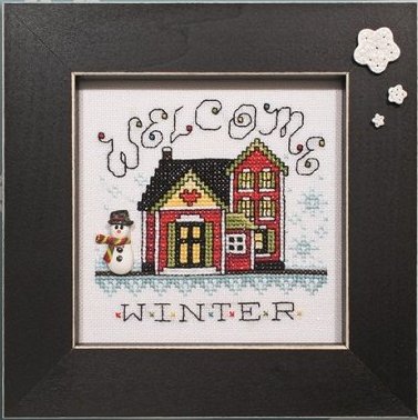 Button Frame - Snowflakes 5x5 Black MAIN