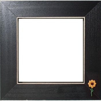 Button Frame - Small Sunflower 5x5 Black MAIN