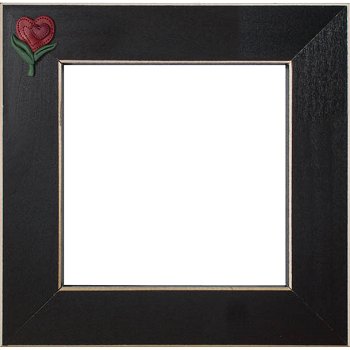 Button Frame - Terra Cotta Sweet Heart 5x5 Black MAIN