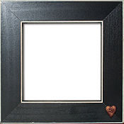 Button Frame - Groovy Heart 5x5 Black THUMBNAIL