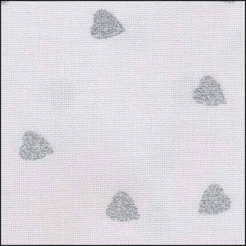 Fabric Flair White with Silver Glitter Hearts 28ct Evenweave 18" x 27" MAIN