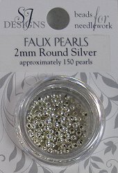 SJ Designs Faux Pearl 2mm Silver MAIN