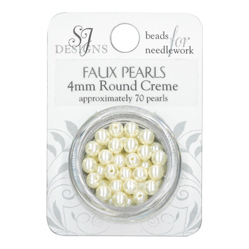 SJ Designs Faux Pearl 4mm Cream MAIN