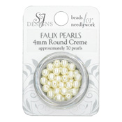 SJ Designs Faux Pearl 4mm Cream THUMBNAIL