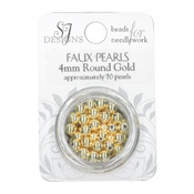 SJ Designs Faux Pearl 4mm Gold THUMBNAIL