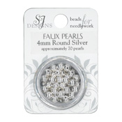 SJ Designs Faux Pearl 4mm Silver THUMBNAIL