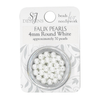 SJ Designs Faux Pearl 4mm White MAIN