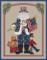 Sue Hillis Designs - Patriotic Santa MAIN