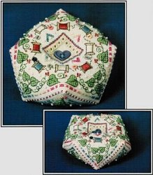 The Sweetheart Tree - Stitcher's Favorite Biscornu Pincushion MAIN