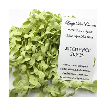 Lady Dot Creates - Rick Rack 1/2" - Witch Face Green MAIN