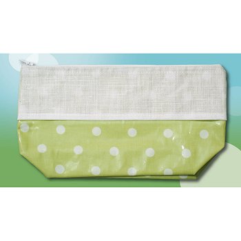 Waxed Green Polka Dot Bag, Large MAIN