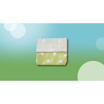 Waxed Green Polka Dot Bag, Wallet MAIN