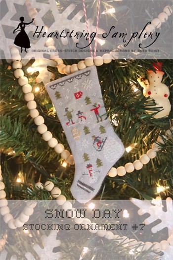 Heartstring Samplery - Snow Day Stocking Ornament MAIN