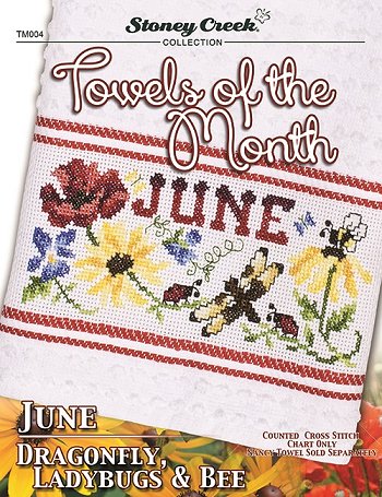 Towels of the Month - June Dragonfly, Ladybugs & Bee THUMBNAIL