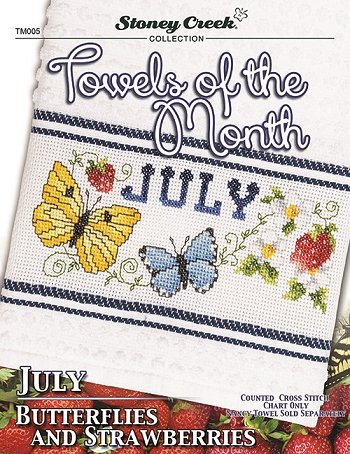 Towels of the Month - July Butterflies & Strawberries THUMBNAIL