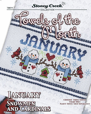 Towels of the Month - January Snowmen & Cardinals MAIN