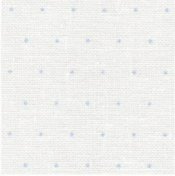 Cashel Linen 28ct White w/ Light Blue Mini Dots MAIN