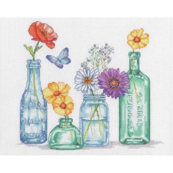 Dimensions Cross Stitch Kit - Wildflower Jars MAIN