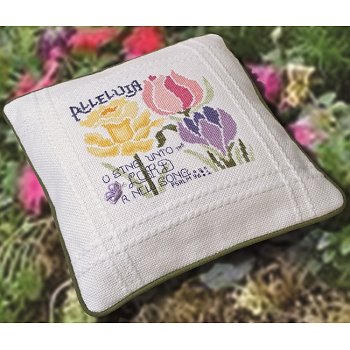 Prefinished Pillow Sham - 18ct Anne Cloth - Easter/Spring MAIN
