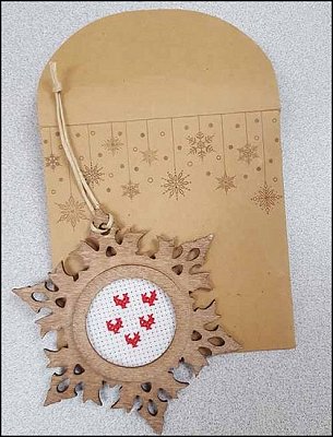 Wood Snowflake Frame Ornament MAIN