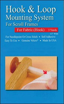 hook &amp; loop mounting system for scroll frames for fabric hook 