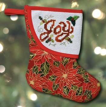 Mini Stocking - Red Poinsettia THUMBNAIL