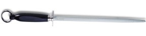 F Dick 12 Inch Round Regular Cut Butcher's Steel Black Handle With STEEL GUARD THUMBNAIL