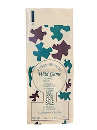 1 lb Wild Game Camo Poly Meat Bags Not for Sale 100 Count.