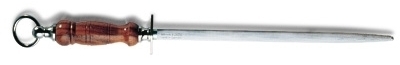 F Dick 12 Inch Round Regular Cut Butcher's Steel WOOD HANDLE THUMBNAIL