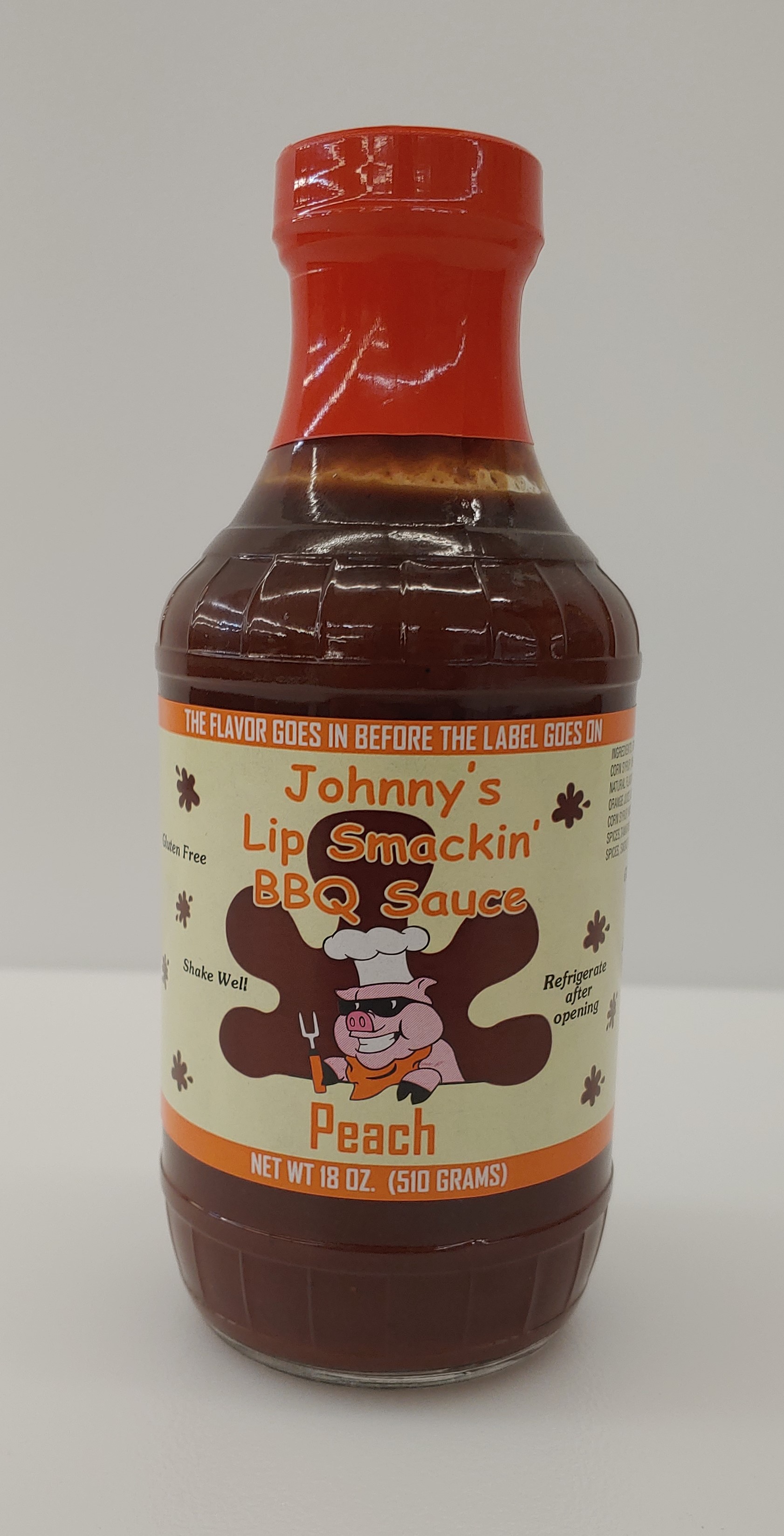 Johnny's Lip Smackin Peach BBQ Sauce 18 Ounce LARGE