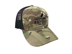 Southern Indiana Butcher Supply Camo Trucker Hat THUMBNAIL