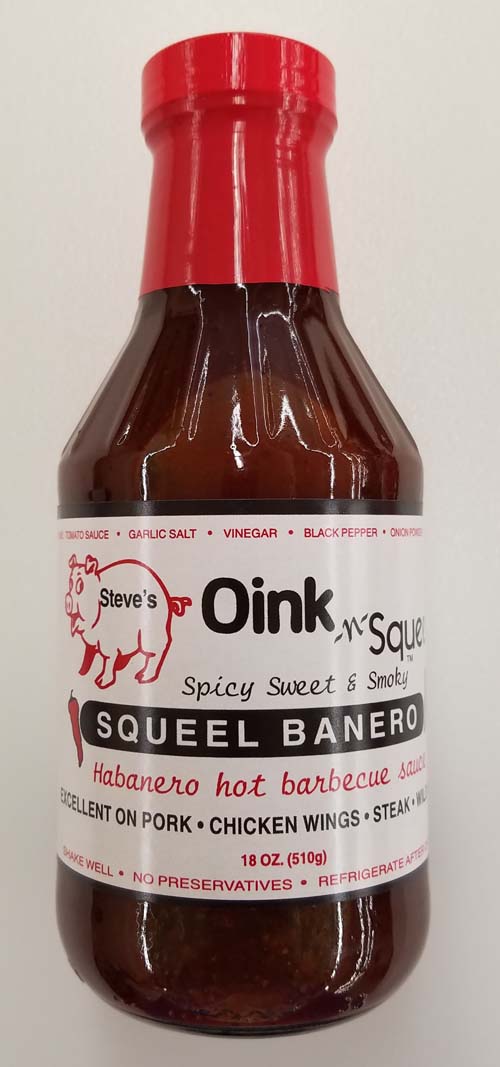 Steve's Oink-n-Squeel Banero Spicy Sweet BBQ Sauce 18 OZ