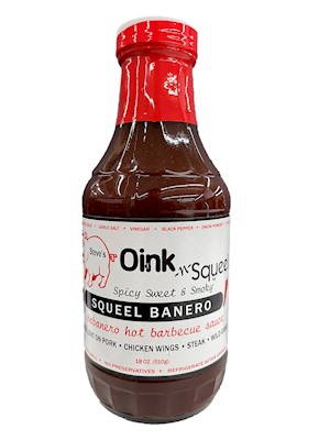 Steve's Oink-n-Squeel Banero Spicy Sweet BBQ Sauce 18 OZ LARGE