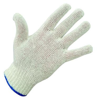 white cotton knit gloves