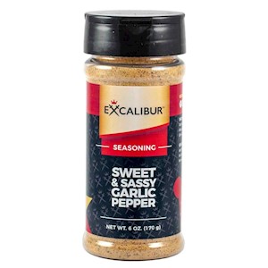 Excalibur Sweet & Sassy Garlic Pepper Seasoning 6oz LARGE